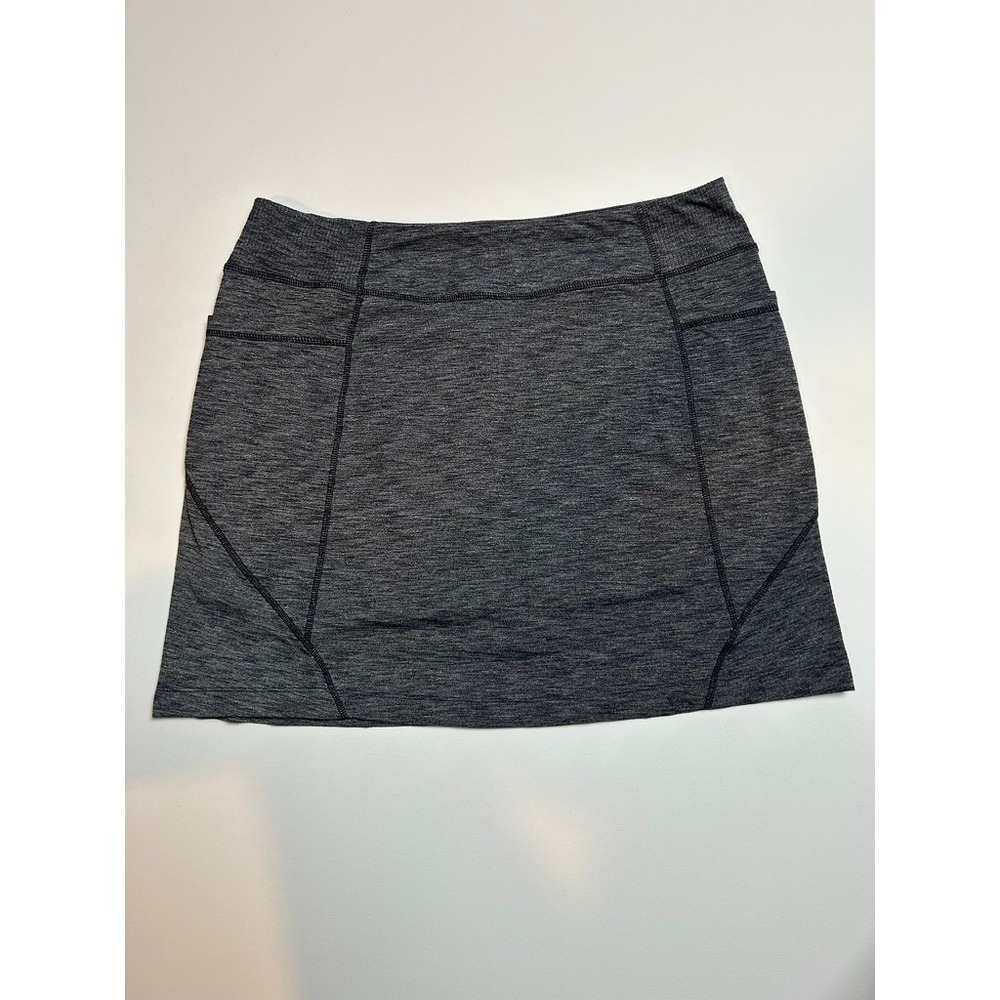 Athleta Women L Gray Heather Athletic Skort Built In Shorts Golf Casual Vacation